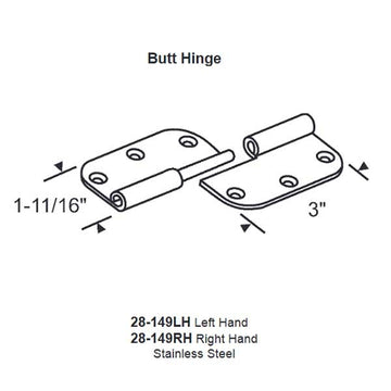 Butt Hinge 28-149RH